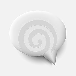 Speech bubble 3d. Speech balloon soft clay. Dialogue Clouds. Vector clipart isolated on gray background.